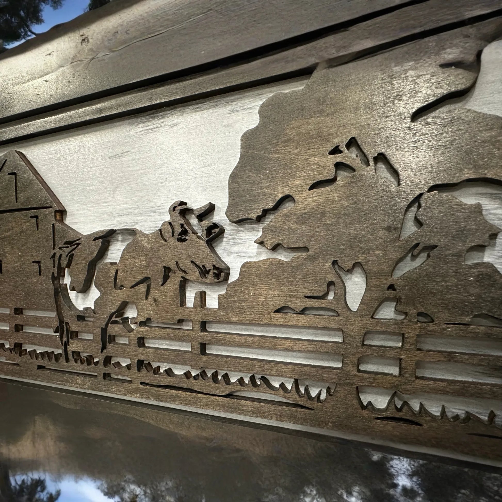 Decorative Cow Farm Wall-Mounted Secure Gun Cabinet - Gun Safe To Securely Store Your Gun & Home Self Defense Gear