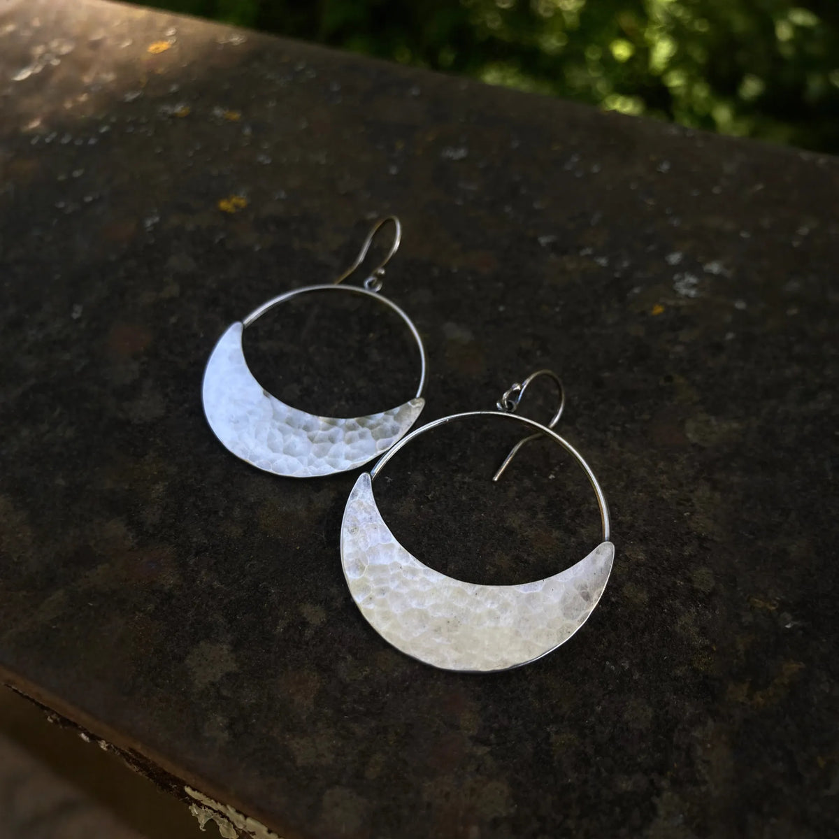 Crescent Moon Hoop Earrings in Sterling Silver | Moon Phase Earrings - 🆕 New Arrivals, All Products, Products from Alison Morse, 👗 Apparel + Accessories, 👗 Jewelry - Little Red General Store