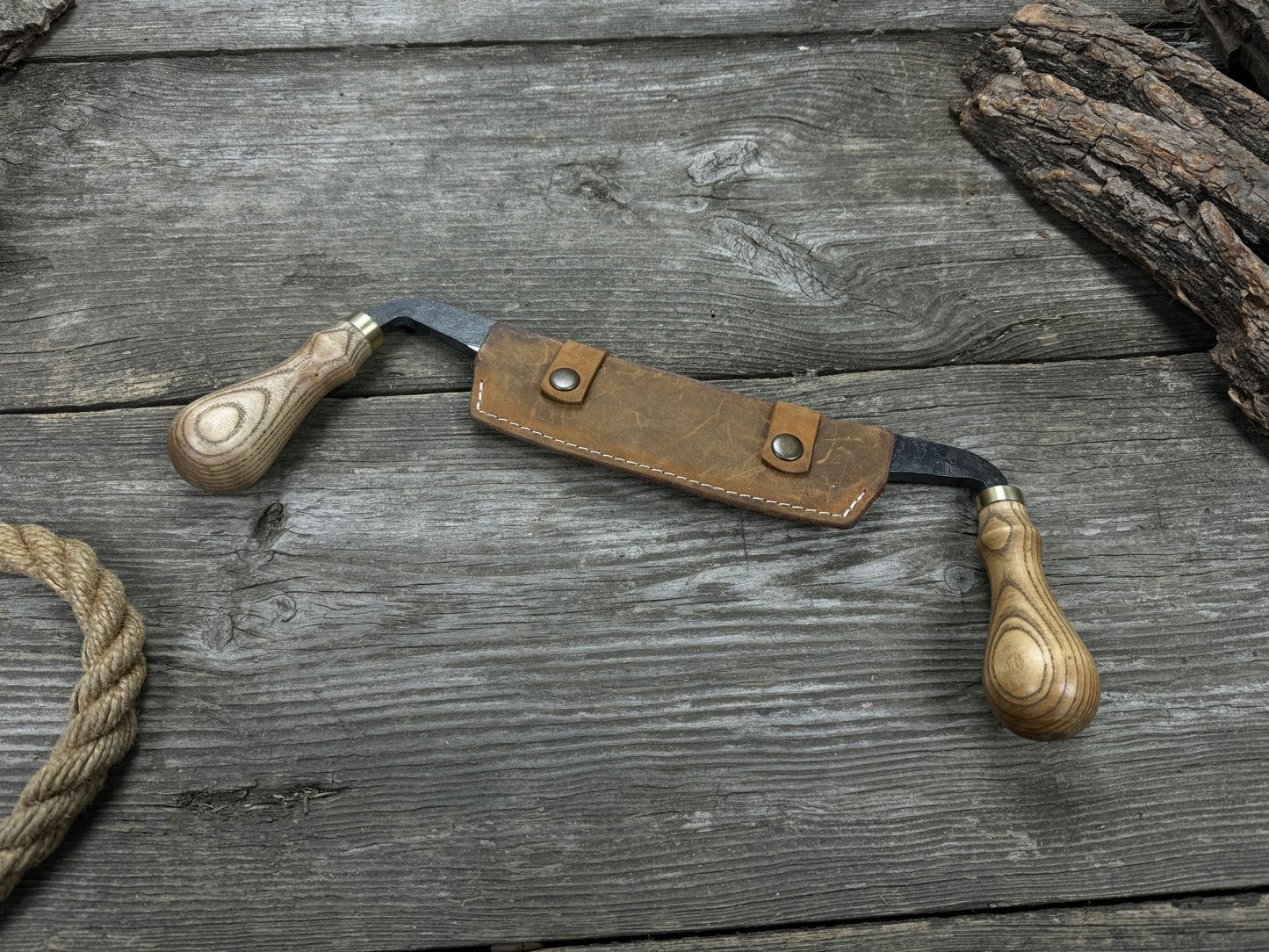 Curved Draw Knife (Push/Pull Shave), 14.5 cm (5.7 inch) Cutting Edge