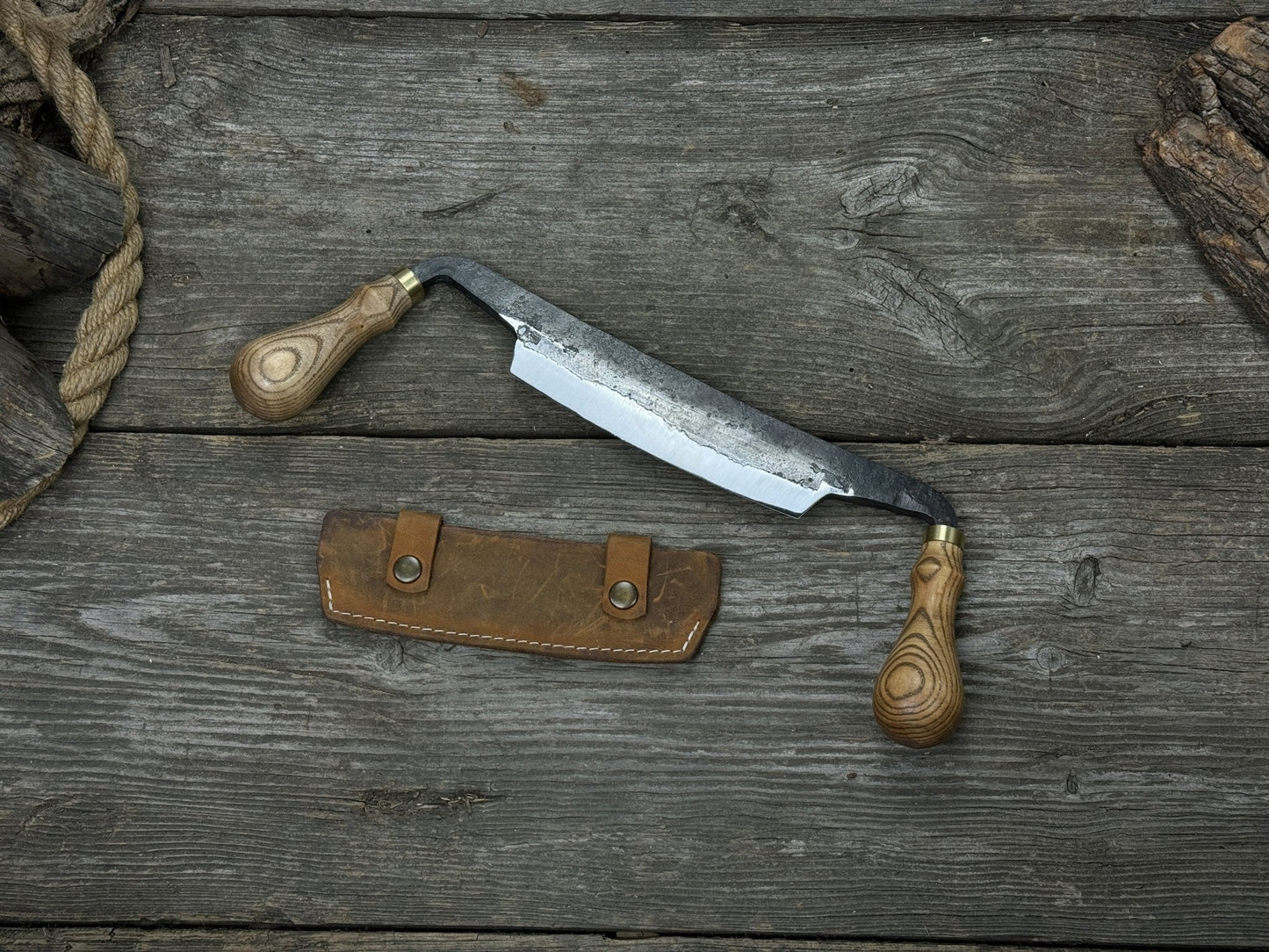 Curved Draw Knife (Push/Pull Shave), 14.5 cm (5.7 inch) Cutting Edge