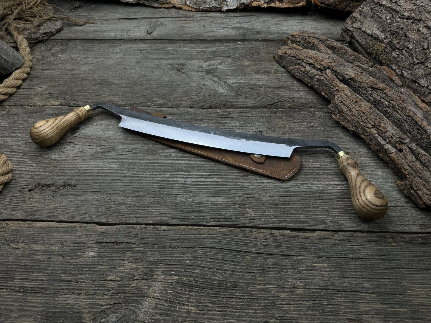 Curved Draw Knife (Push/Pull Shave), 25.5 cm (10 inch) Cutting Edge