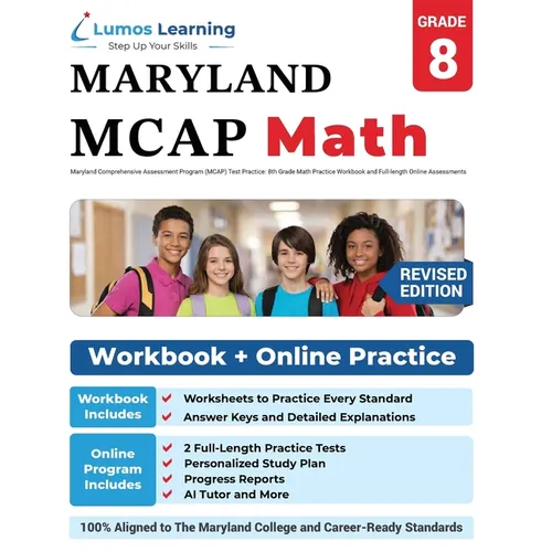 Maryland Comprehensive Assessment Program (MCAP) Test Practice: 8th Grade Math Practice Workbook and Full-length Online Assessments: Maryland Test Stu