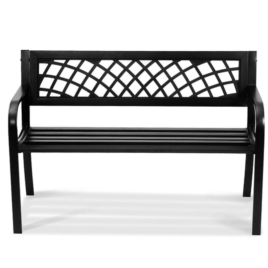 Outdoor Bench,46 inches Metal Garden Bench for Outdoors, 480 lbs Load Capacity Bench, Outdoor Garden Park Bench with Backrest and Armrests, Patio Bench for Garden, Park, Yard, Front Porch
