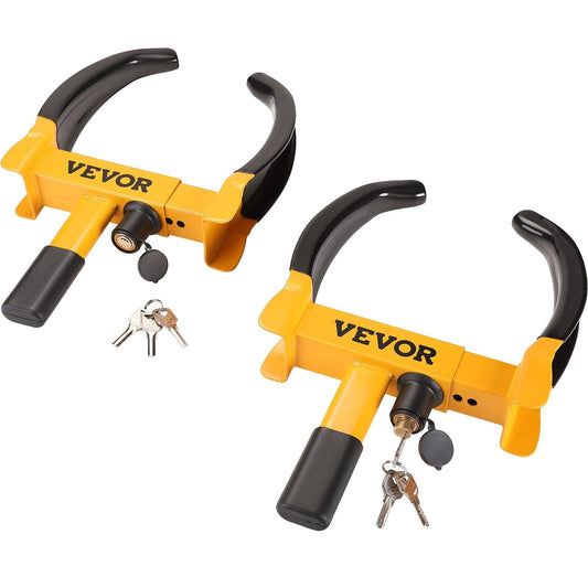 Wheel Lock, 2 Packs Universal Wheel Clamp Lock, Adjustable Anti Theft Trailer Lock Wheel Clamp, Heavy-duty Steel Tire Lock for ATV SUV Car Golf Cart Boats Motorcycles, with 6 Keys