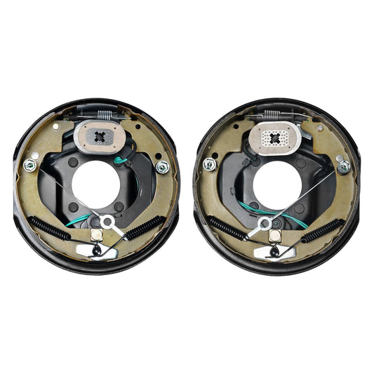 Electric Trailer Brake Assembly, 10" x 2.25", 1 Pair Self-Adjusting Electric Brakes Kit for 3500 lbs Axle, 4-Hole Mounting, Backing Plates for Brake System Part Replacement (1 Right + 1 Left)