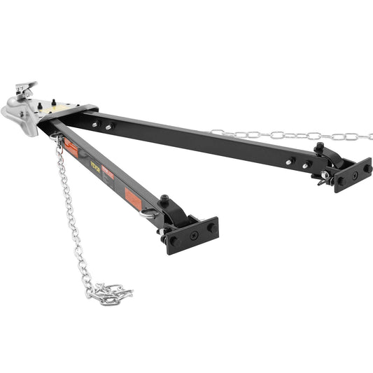 Tow Bar, 5500 lbs Towing Capacity with Chains, Powder-Coating Alloy Steel Bumper-Mounted Universal Towing Bar, Coupler Fits 2-Inch Ball Hitch, 39.4-Inch Opening Width, for RV Car Trailer Truck