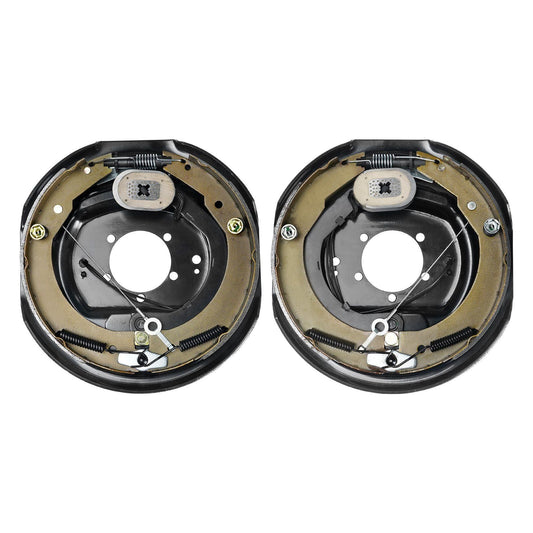 Electric Trailer Brake Assembly, 12" x 2", 1 Pair Self-Adjusting Electric Brakes Kit for 7000 lbs Axle, 5-Hole Mounting, Backing Plates for Braking System Part Replacement (1 Right + 1 Left)