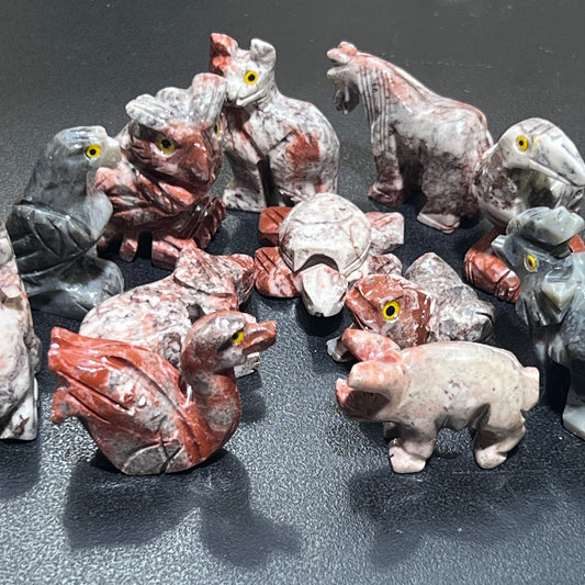 Small Soapstone Animals Carvings (Packs of 10) Wholesale Miniatures