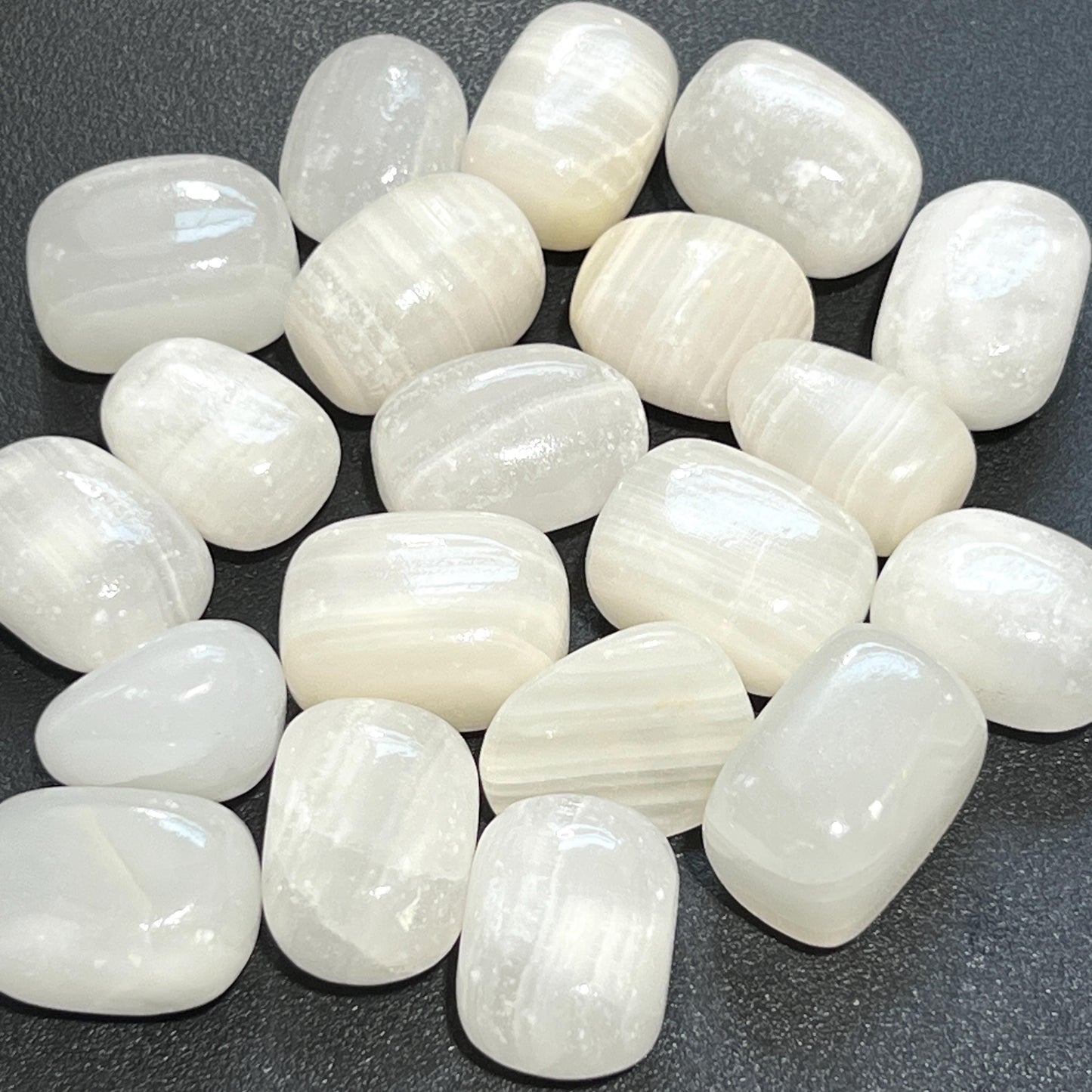 White Banded Calcite Tumbled Stones (By The Piece Or Pound) Wholesale