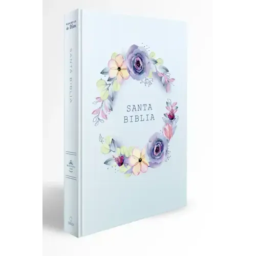 Biblia Rvr 1960 Letra Grande, Manual, Tapa Dura Con Nombres de Dios, Flores Azul / Spanish Bible Rvr 1960 Handy Size, Lp, Hc with Names of God, Blue F