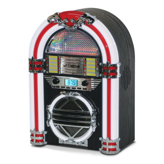 Victor Broadway Desktop Bluetooth Jukebox with CD Player & Color Changing LED Lighting - 🆕 New Arrivals, All Products, Products from Jupiter Gear Home, 🖥️ Electronics, 🖥️ Audio Equipment - Little Red General Store