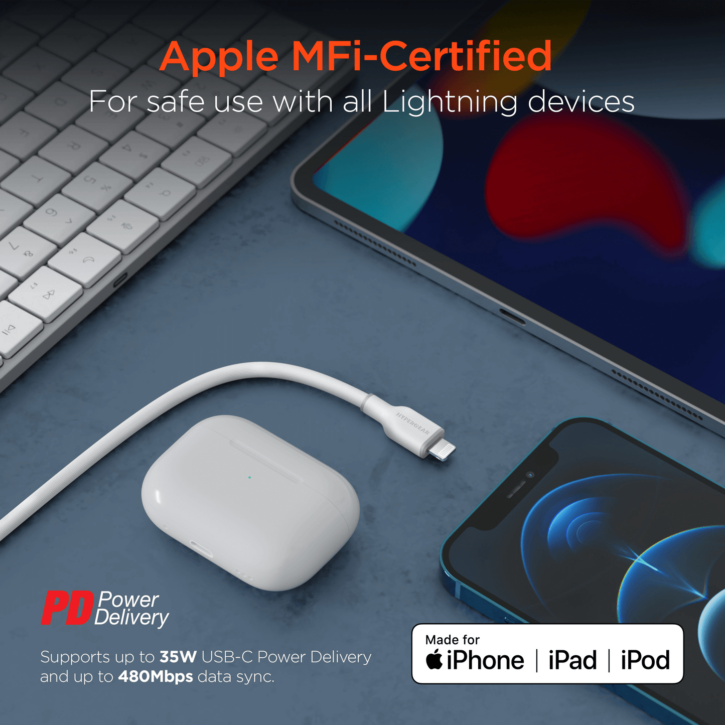 HyperGear Flexi PRO USB-C to Lightning Cable 6ft
