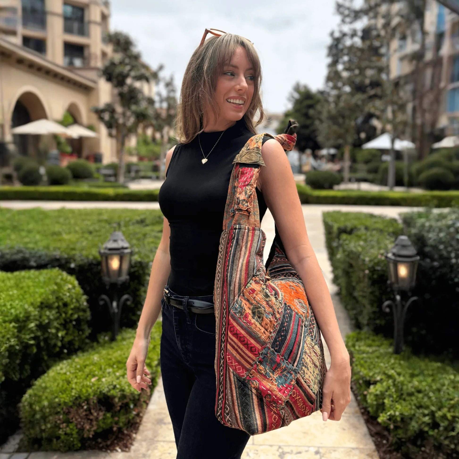 Kathmandu Collection Quilted Patchwork Hobo Bag