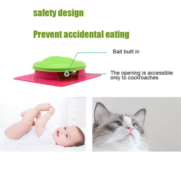 Cockroach Trap Hut With Glue Bait Inside Roach Catcher Safe For Use Household