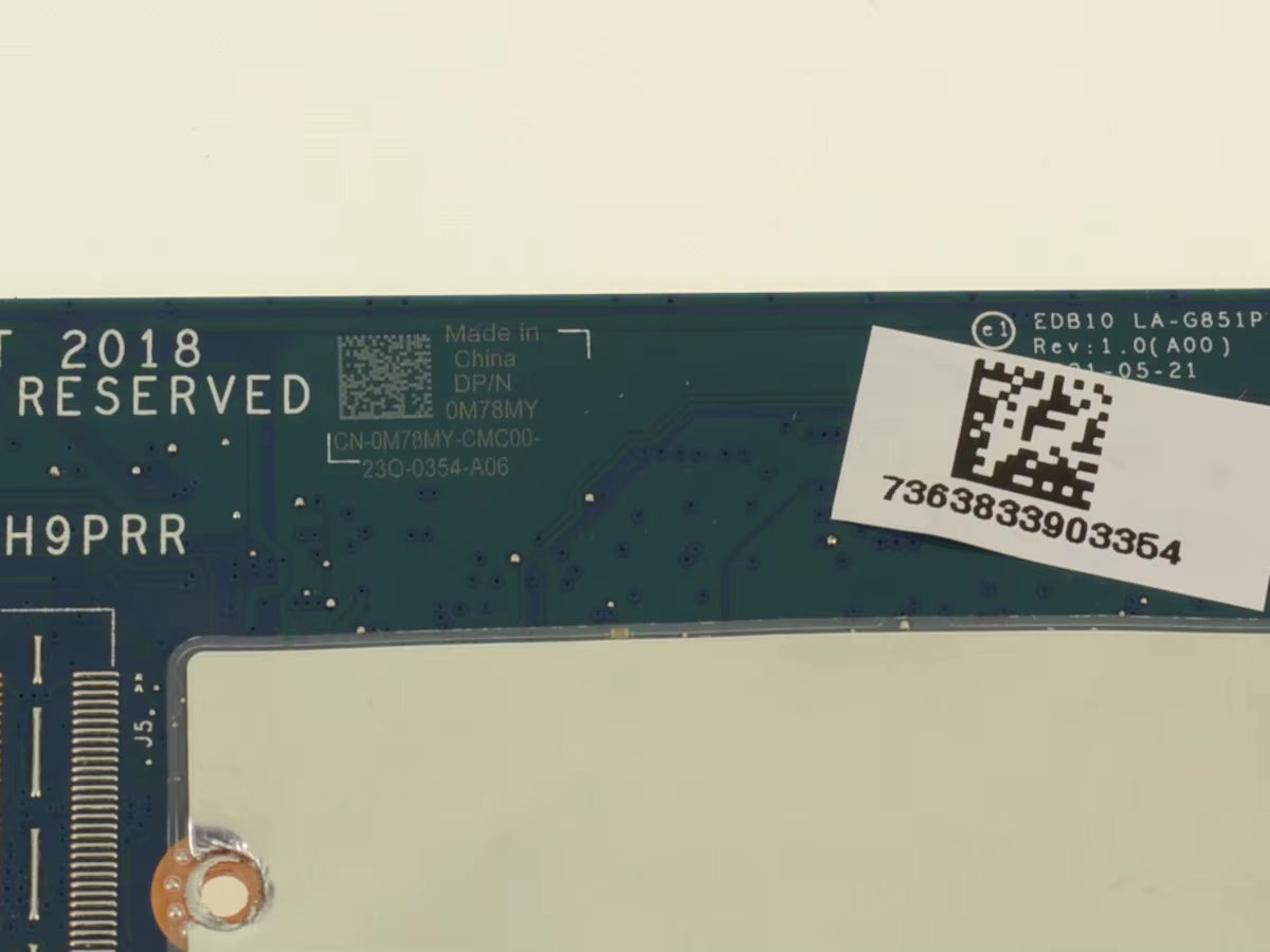 0M78MY for  11 3100 Chromebook Motherboard 4GB RAM 32GB Storage Intel Celeron N4120 Processor No SIM Card Reader 100% Full T