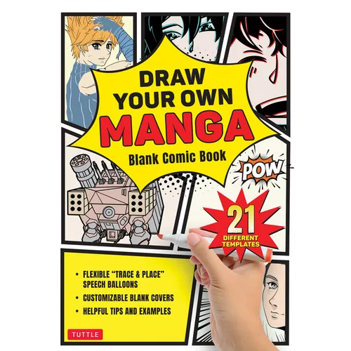 Draw Your Own Manga: Blank Comic Book (with 21 Different Templates)