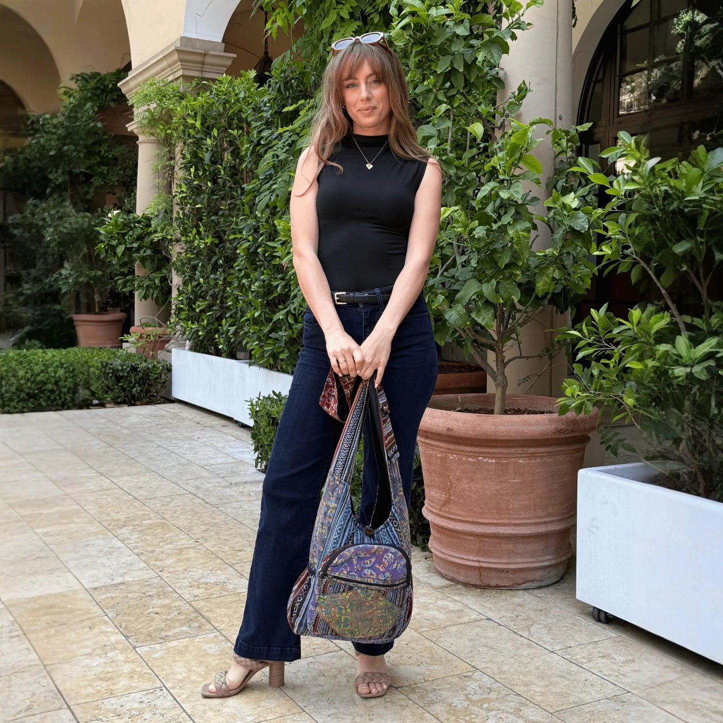 Kathmandu Collection Butterfly Design Hobo Bag