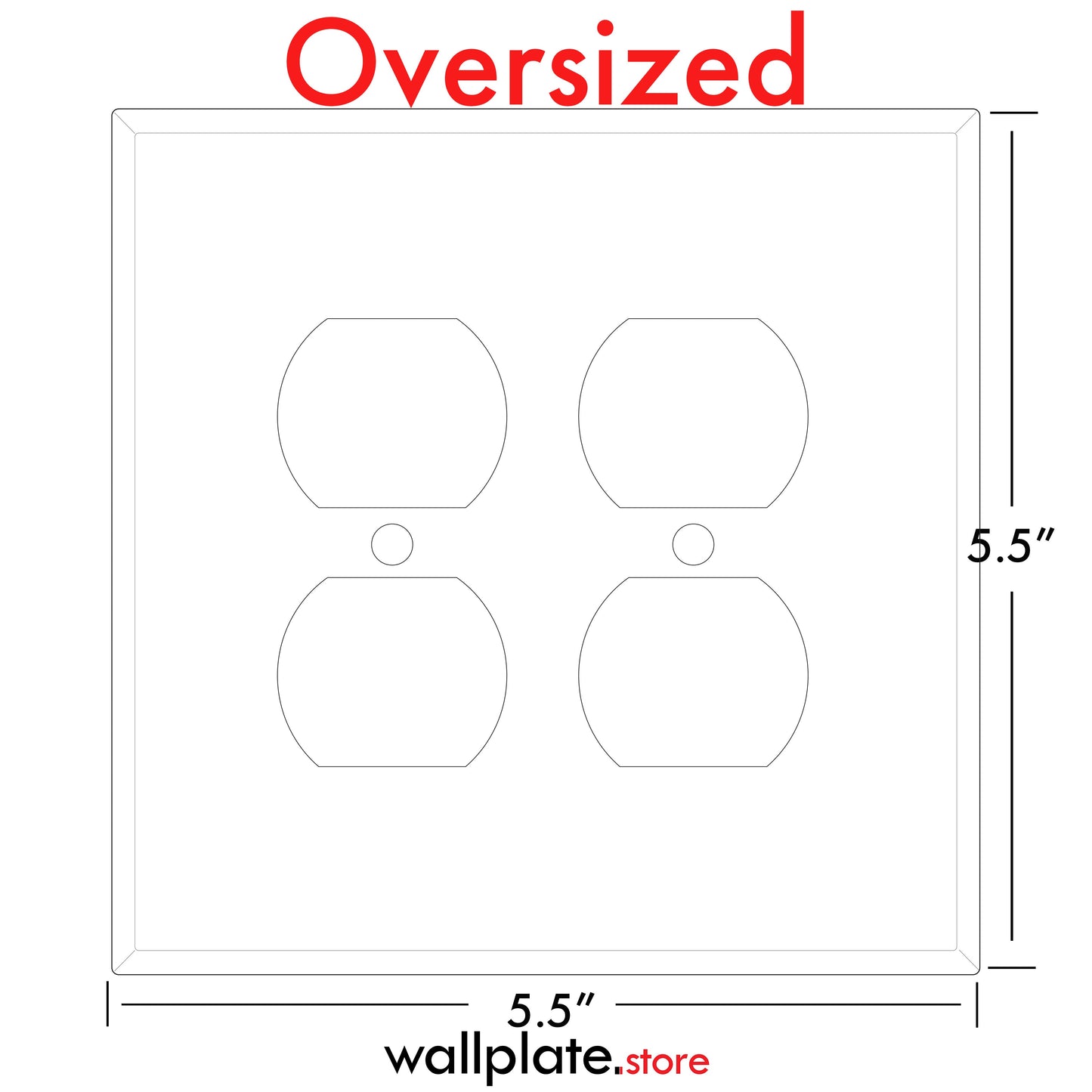 2 Gang Stainless Steel Oversized Duplex Receptacle Wallplate Cover