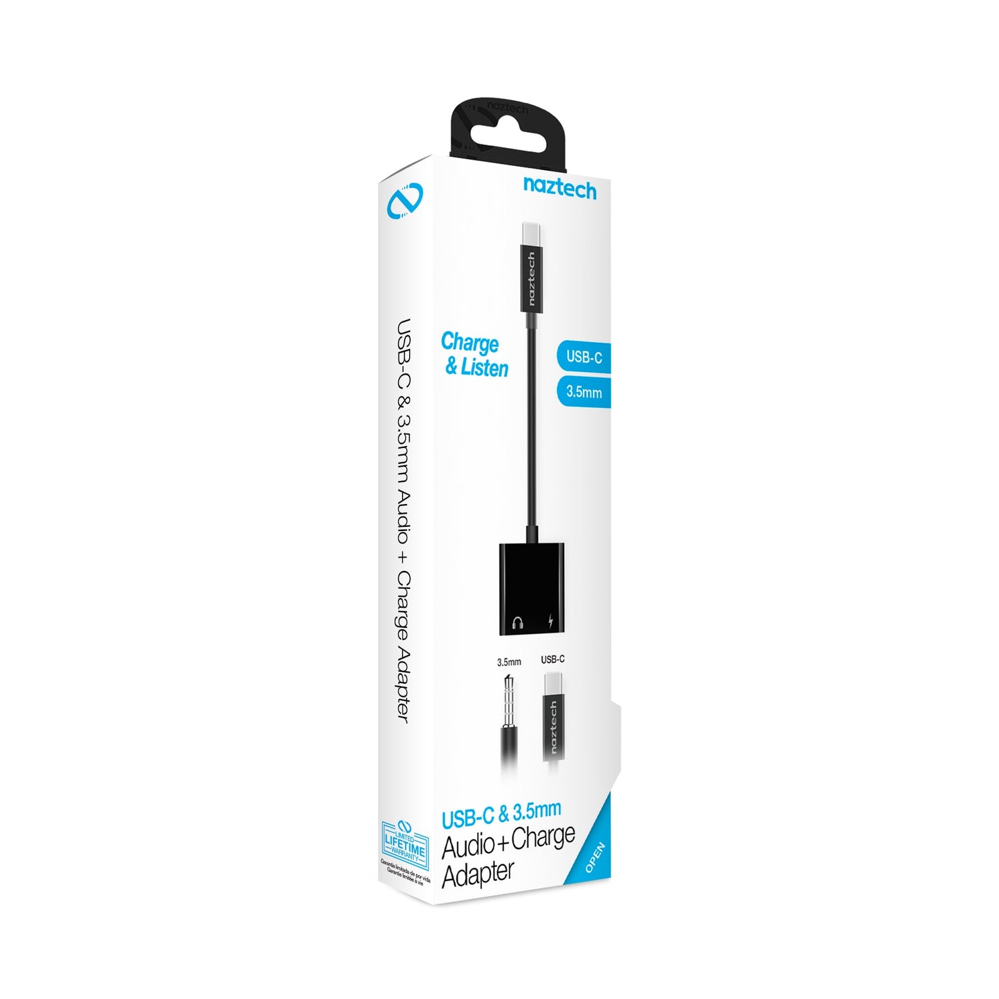 Naztech USB-C and 3.5mm Audio + Charge Adapter