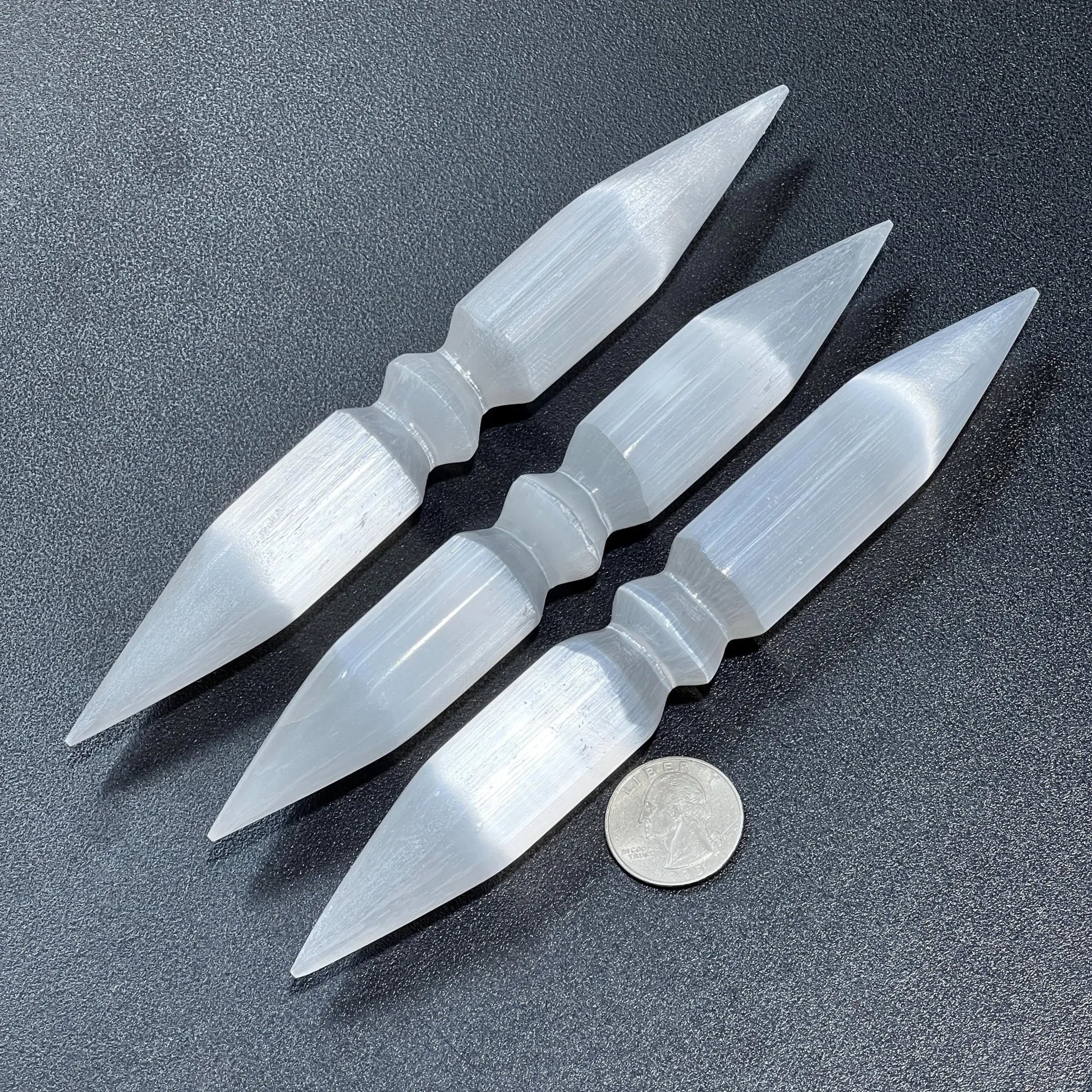 Selenite Crystal Wand Double Point Polished Wholesale Carving