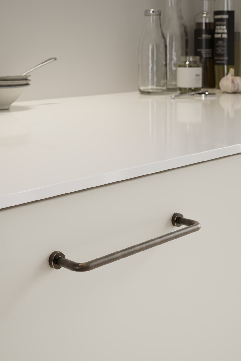 Dark Bronze "Lounge" Cabinet Knob and Wire Drawer Pulls