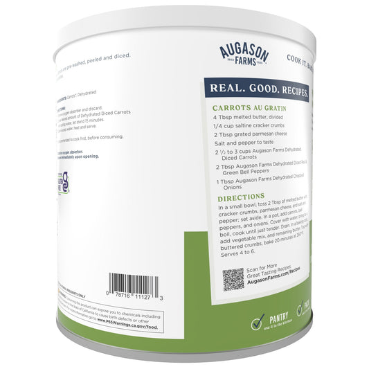 Dehydrated Diced Carrots Can, 216 Servings