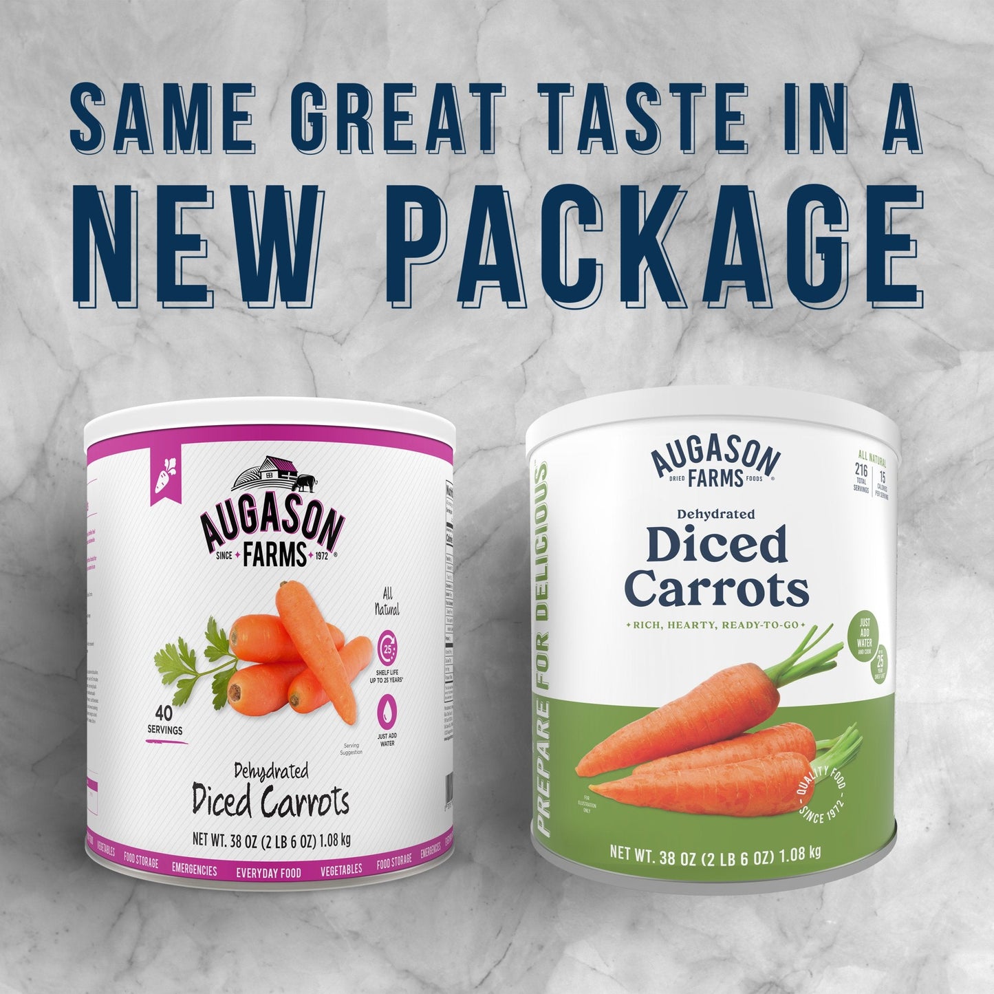 Dehydrated Diced Carrots Can, 216 Servings