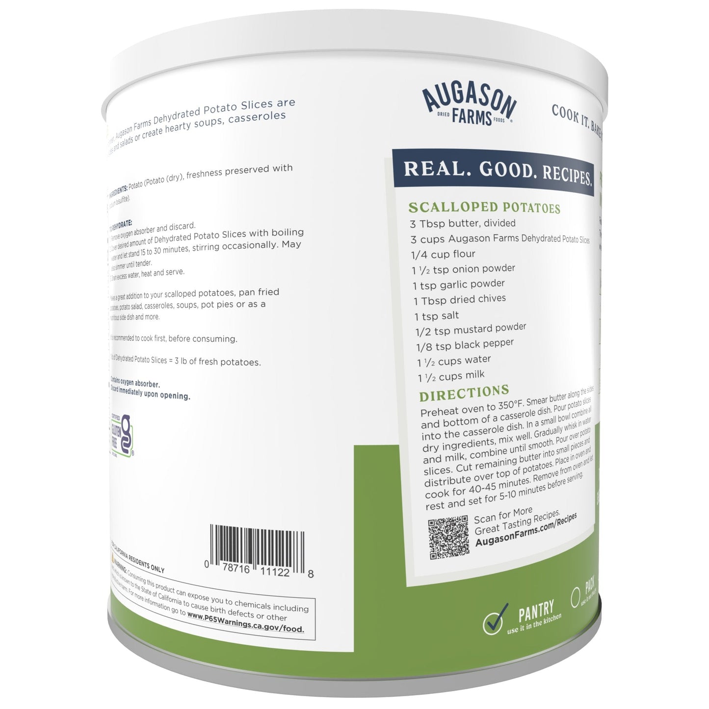 Dehydrated Potato Slices Can, 15 Servings