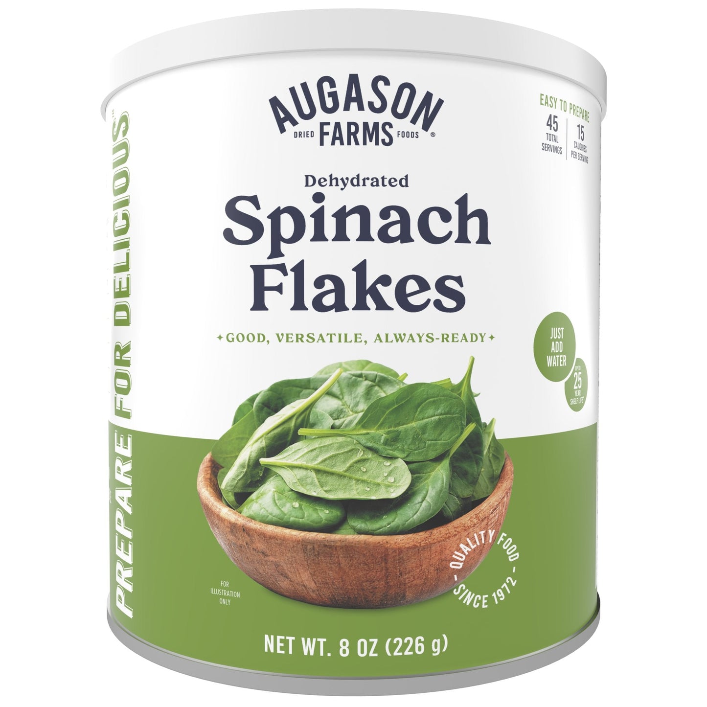 Dehydrated Spinach Flakes Can, 45 Servings