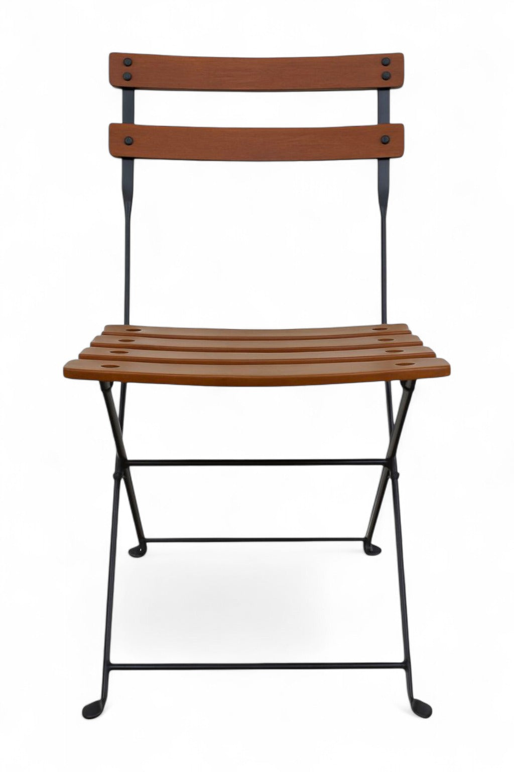 DemarForge Folding Chair 5508 - Stackable - European Chestnut Wood Clear Coated Slats (Set of 2)