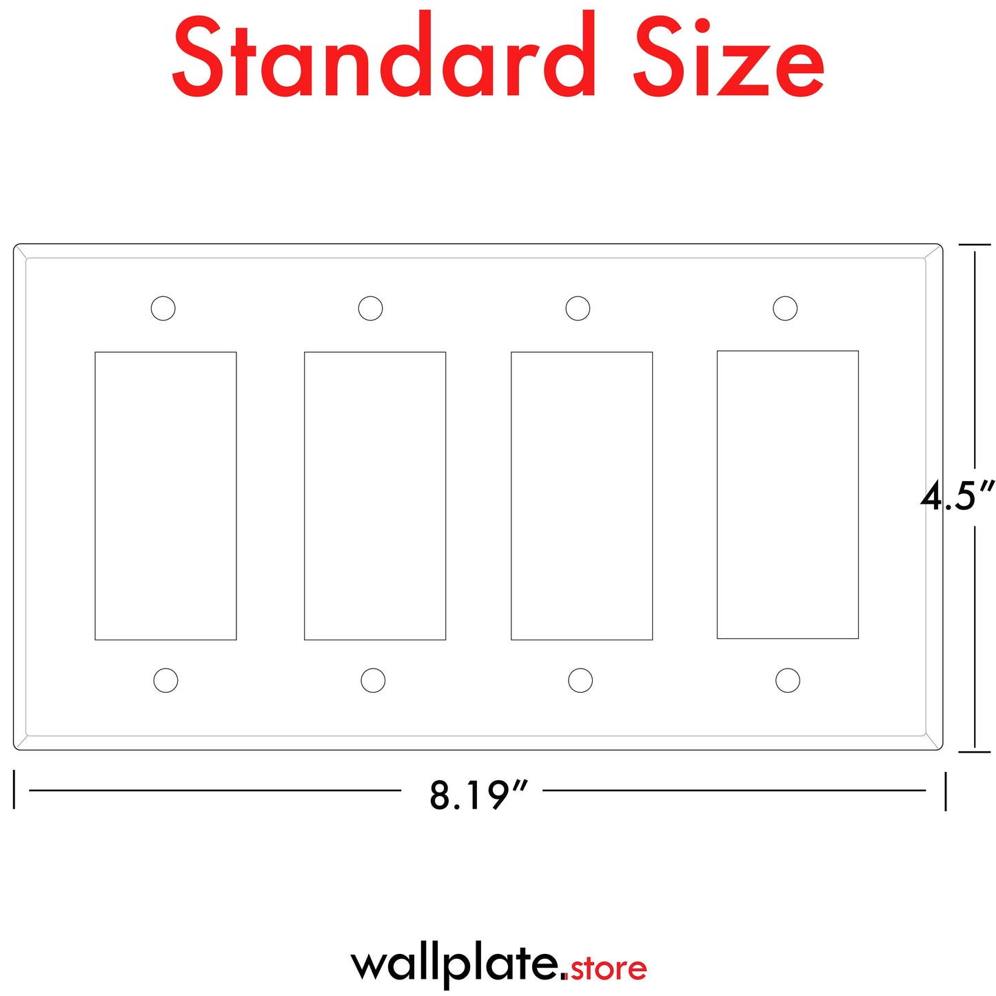 4 Gang White Metal Decora® Style Rocker GFCI Switch Wall Plate Cover