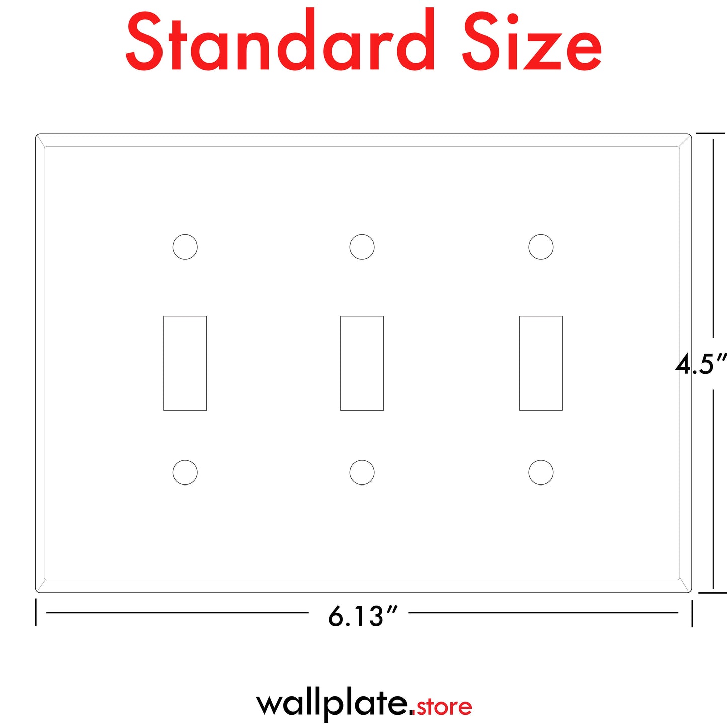 3-Gang White Metal Toggle Switch Wall Plate – Standard Size - Made in USA