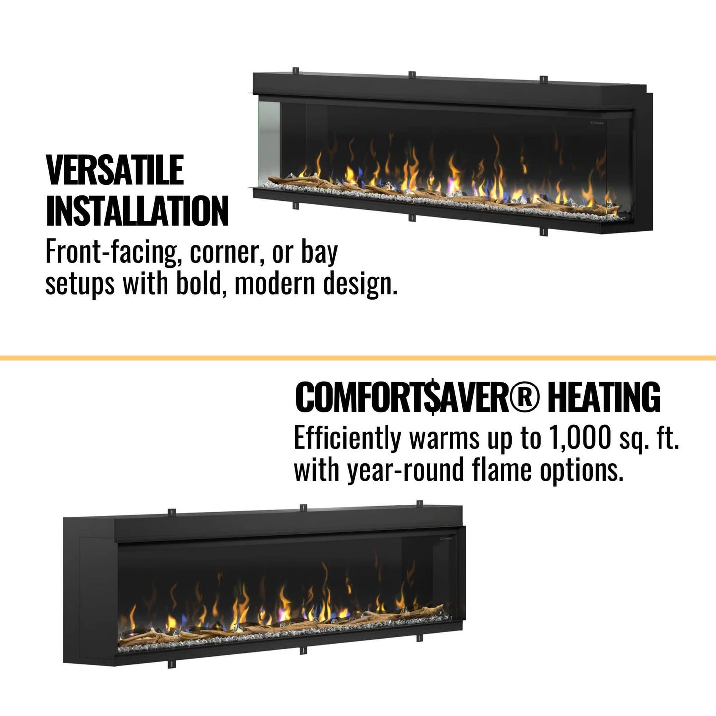 Dimplex IgniteXL Bold 100" Smart Linear Multi Side View Built-In Electric Fireplace [XLF10017-XD] (SAK72359)