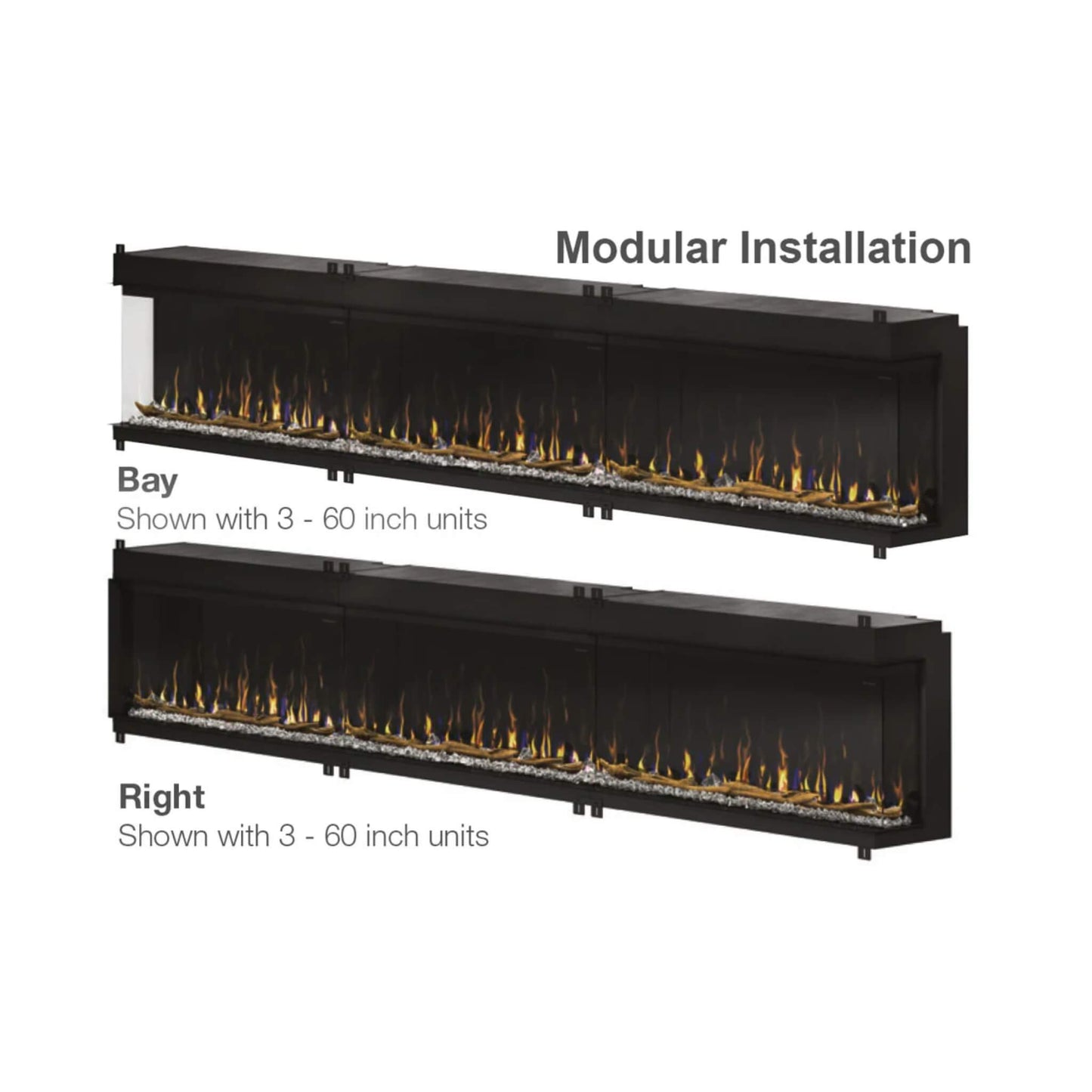 Dimplex IgniteXL Bold 100" Smart Linear Multi Side View Built-In Electric Fireplace [XLF10017-XD] (SAK72359)