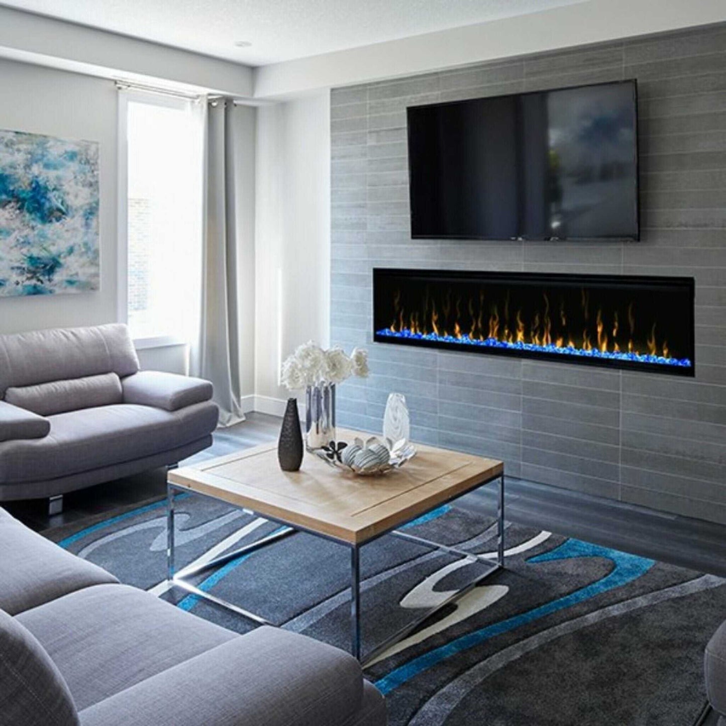 Dimplex IgniteXL 74" Premium Built-In Linear Electric Fireplace With Integrated Heater Fan [XLF74] (SAK14736)
