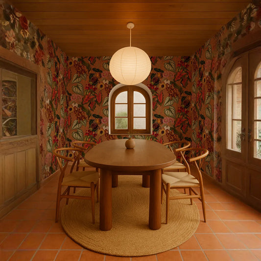 Cali Tropicale Wallpaper, burnt orange