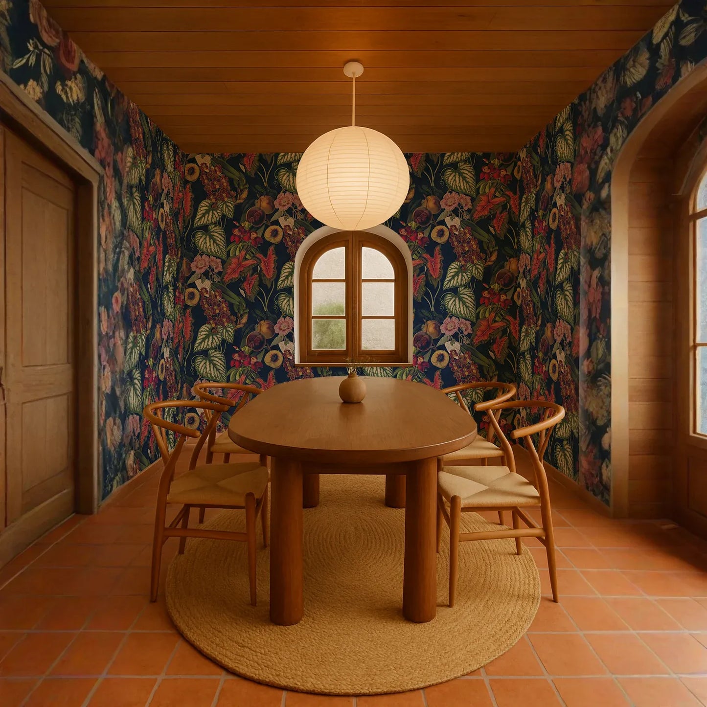Cali Tropicale Wallpaper, navy