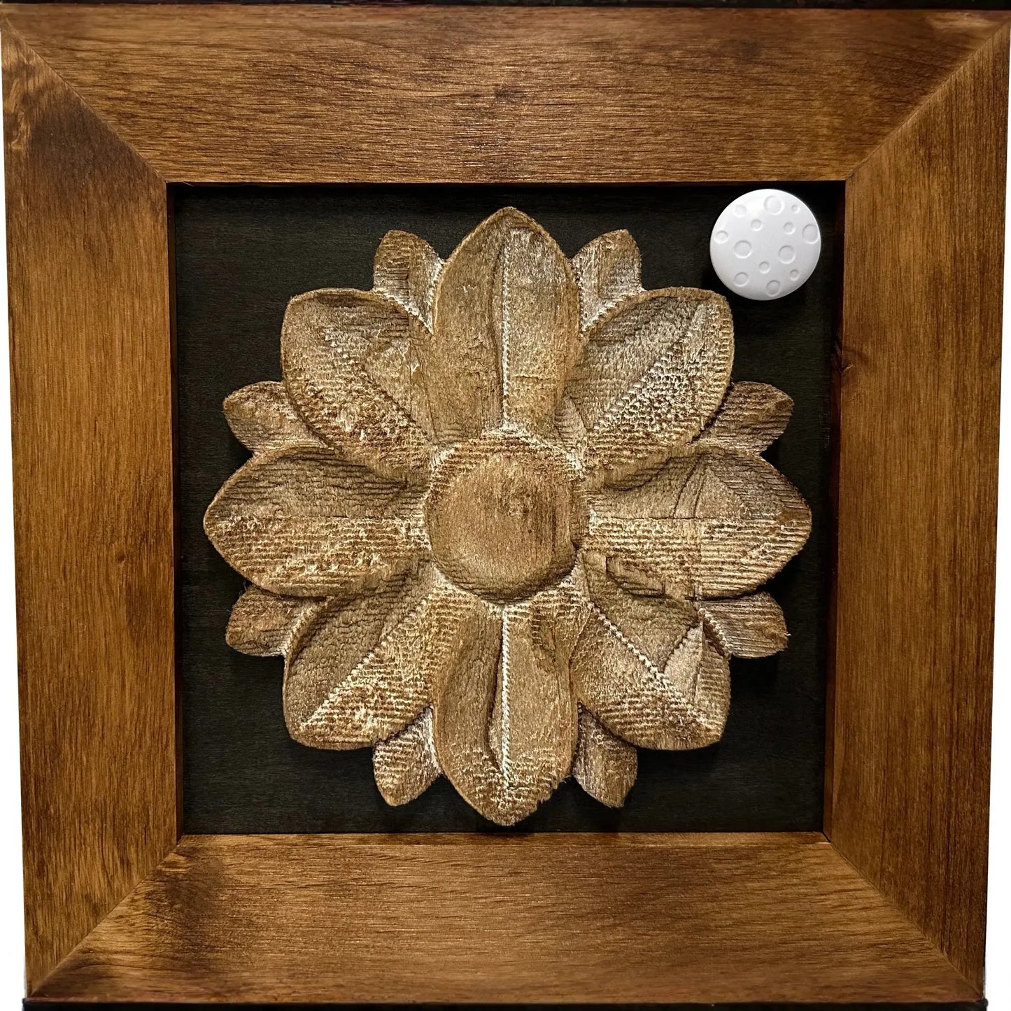 Hidden Gun Cabinet Wall Decor Distressed Flower (Black)