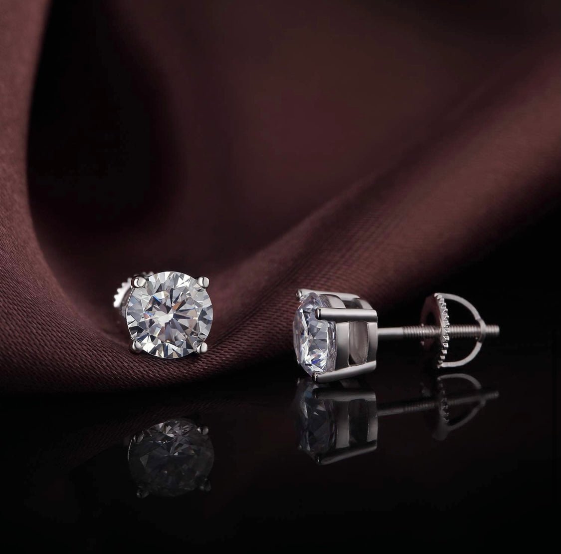 925 Sterling Silver 5MM Round Cut Screw Back Studs - Donatello Gian - Little Red General Store
