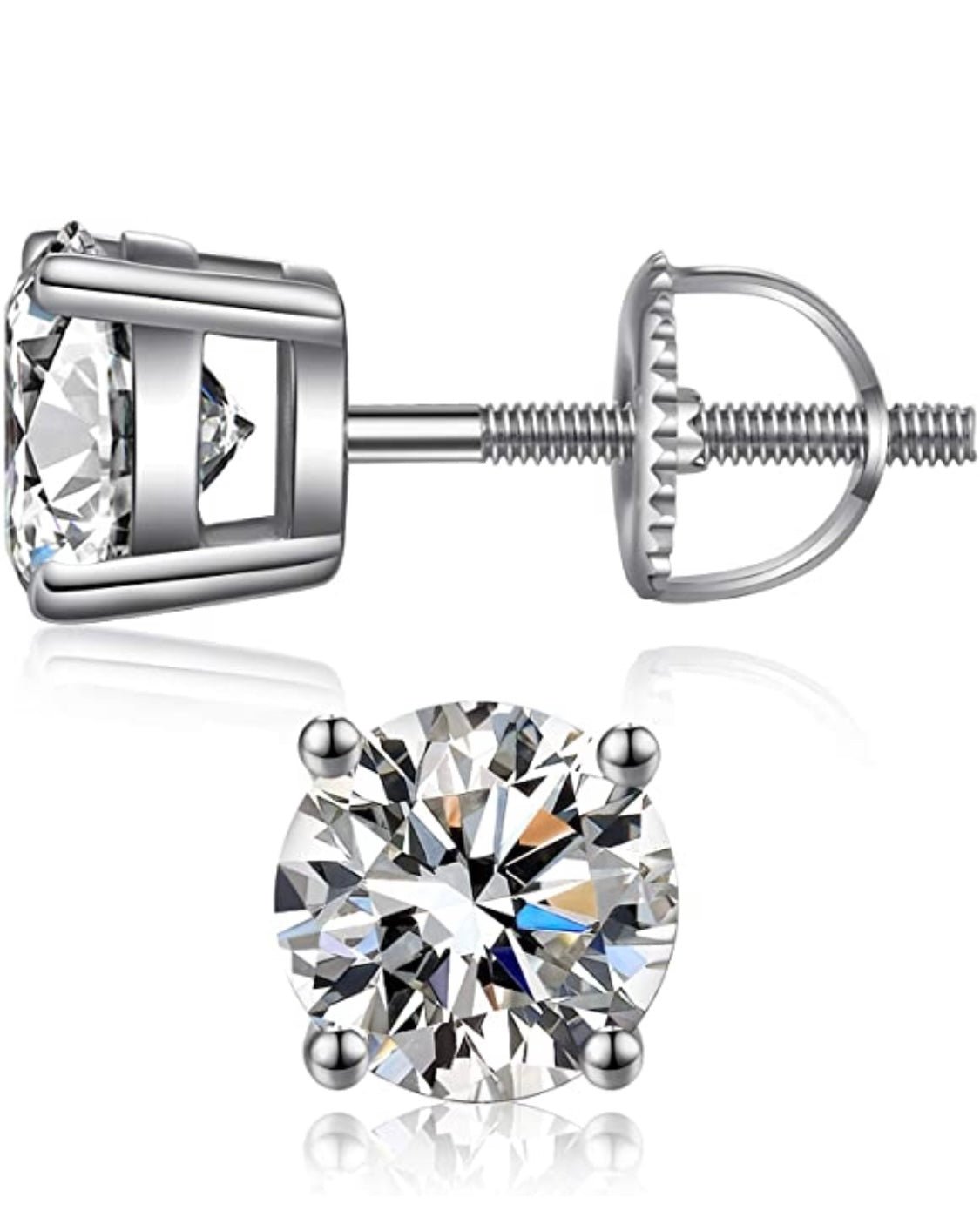 925 Sterling Silver 5MM Round Cut Screw Back Studs - Donatello Gian - Little Red General Store