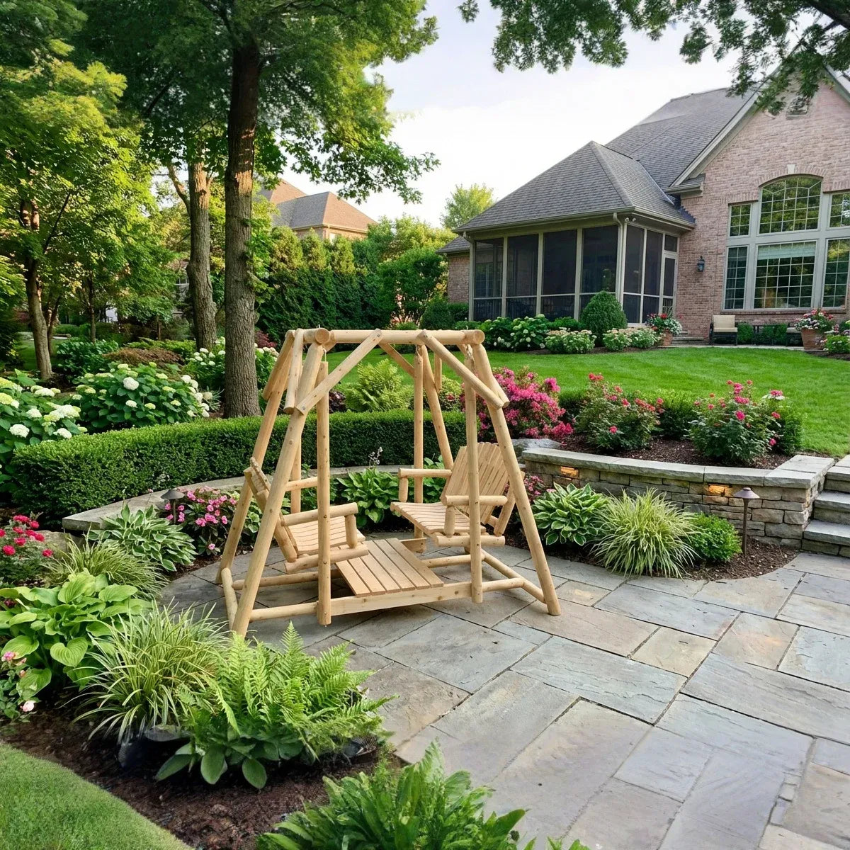 Double Benches Swing for Patio