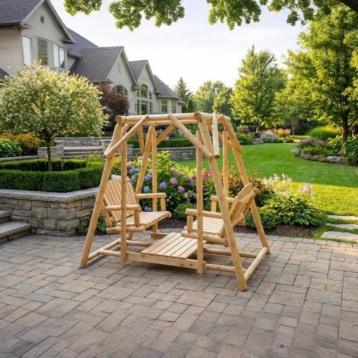 Double Benches Swing for Patio