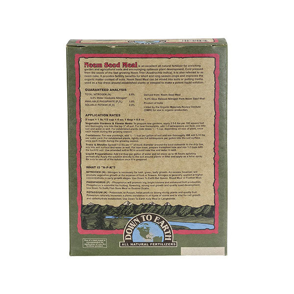 Down To Earth™, Neem Seed Meal 6-1-2, All Natural Fertilizer, Single Ingredient (5 LBS.)