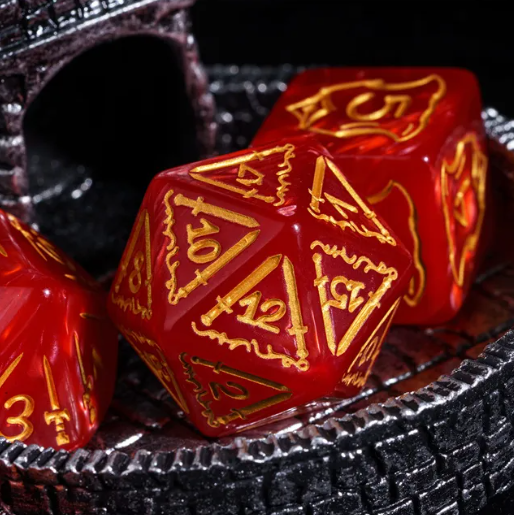 Giant Fighter Pearl Dice (7) with Gold Numbers JUMBO Dice Set (Available in Several Colors)