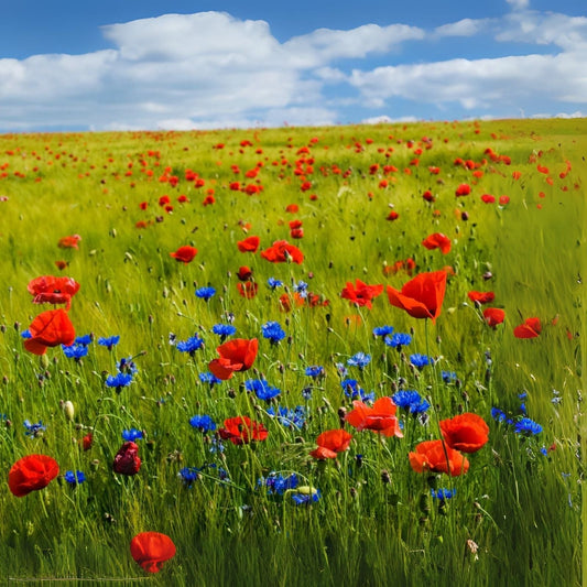 Red White and Blue Wildflower Seed Mix - 200 Seeds - Native Pollinator Blend - Wildflower Seeds for Garden Planting