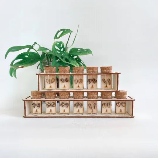 Mini Wooden Earring Studs Prop Set