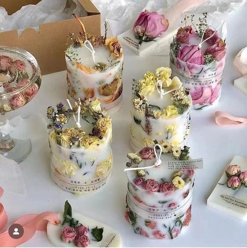 Dried Flower Candle