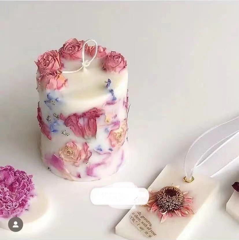 Dried Flower Candle