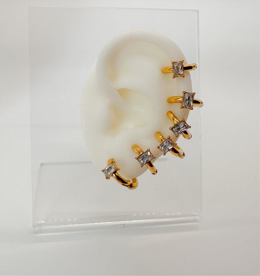 Gold Baguette CUFF earring