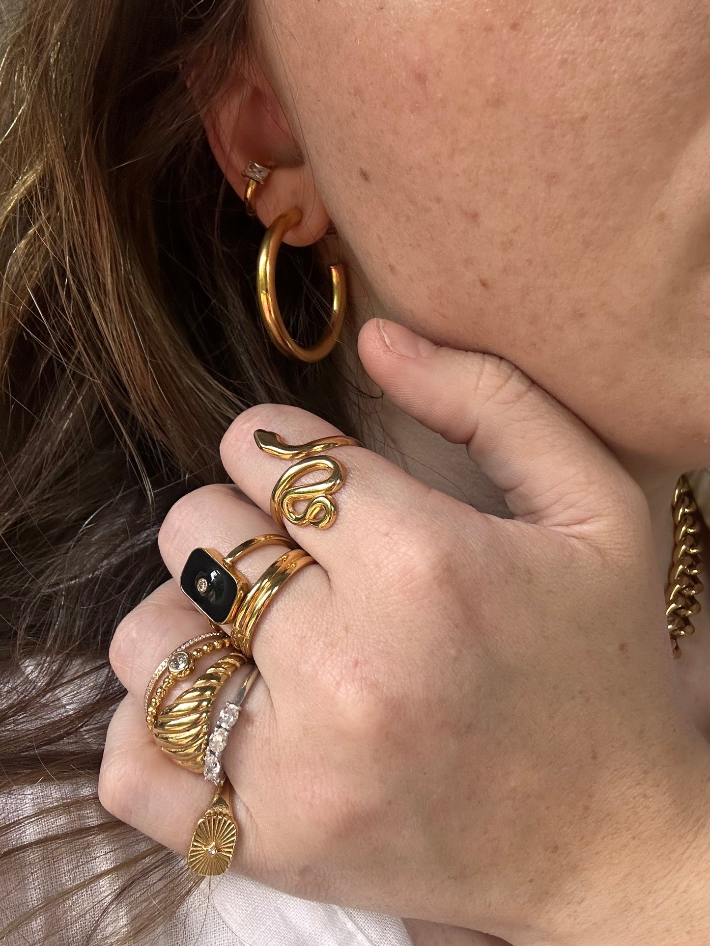 Gold Baguette CUFF earring
